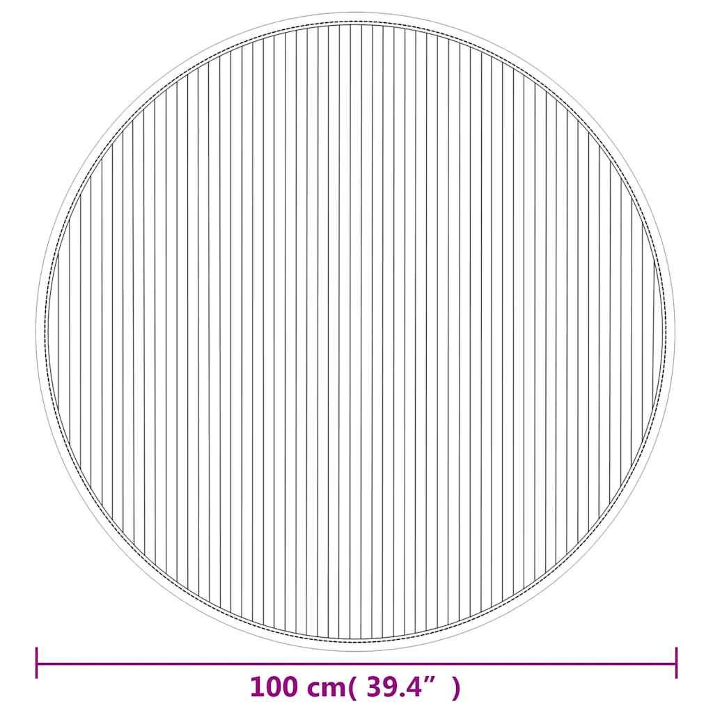 Tappeto Rotondo Marrone 100 cm in Bambù | homemem39