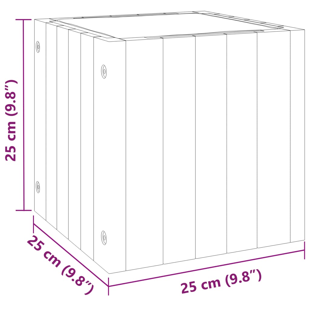 Fioriera da Giardino 25x25x25 cm in Legno Massello di Acacia | homemem39