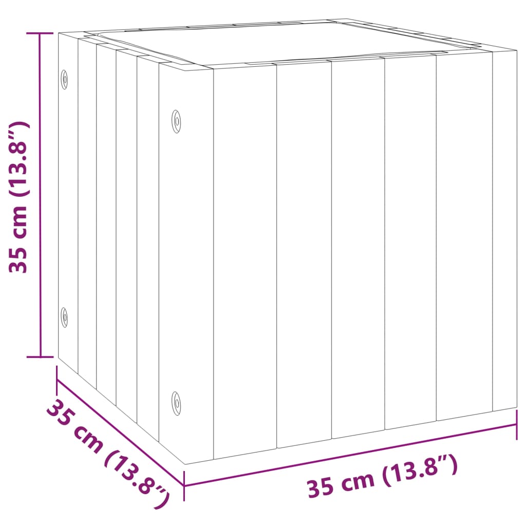 Fioriera da Giardino 35x35x35 cm in Legno Massello di Acacia | homemem39