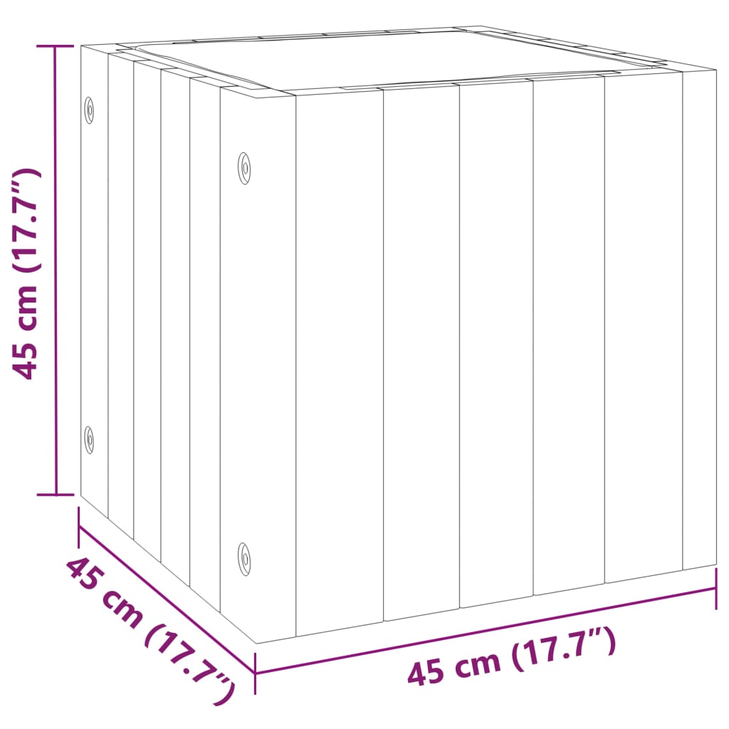 Fioriera da Giardino 45x45x45 cm in Legno Massello di Acacia - homemem39