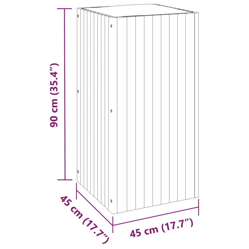 Fioriera da Giardino 45x45x90 cm in Legno Massello di Acacia | homemem39