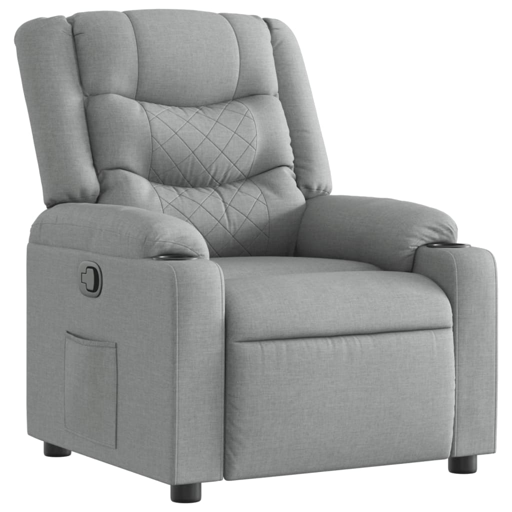 Poltrona Reclinabile in Tessuto Grigio Chiaro | homemem39