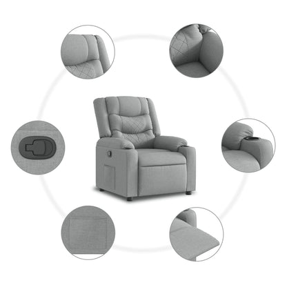 Poltrona Reclinabile in Tessuto Grigio Chiaro | homemem39