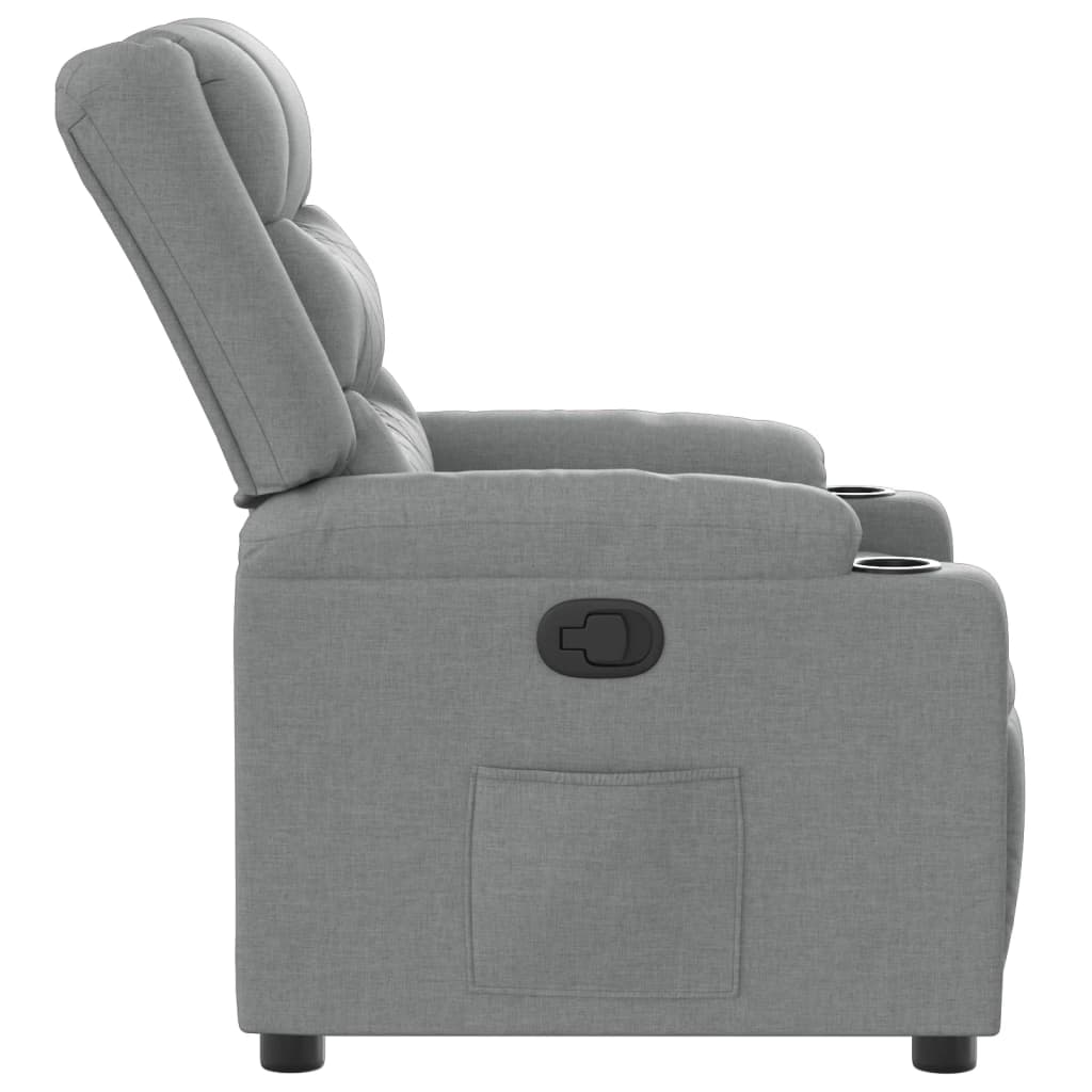 Poltrona Reclinabile in Tessuto Grigio Chiaro | homemem39