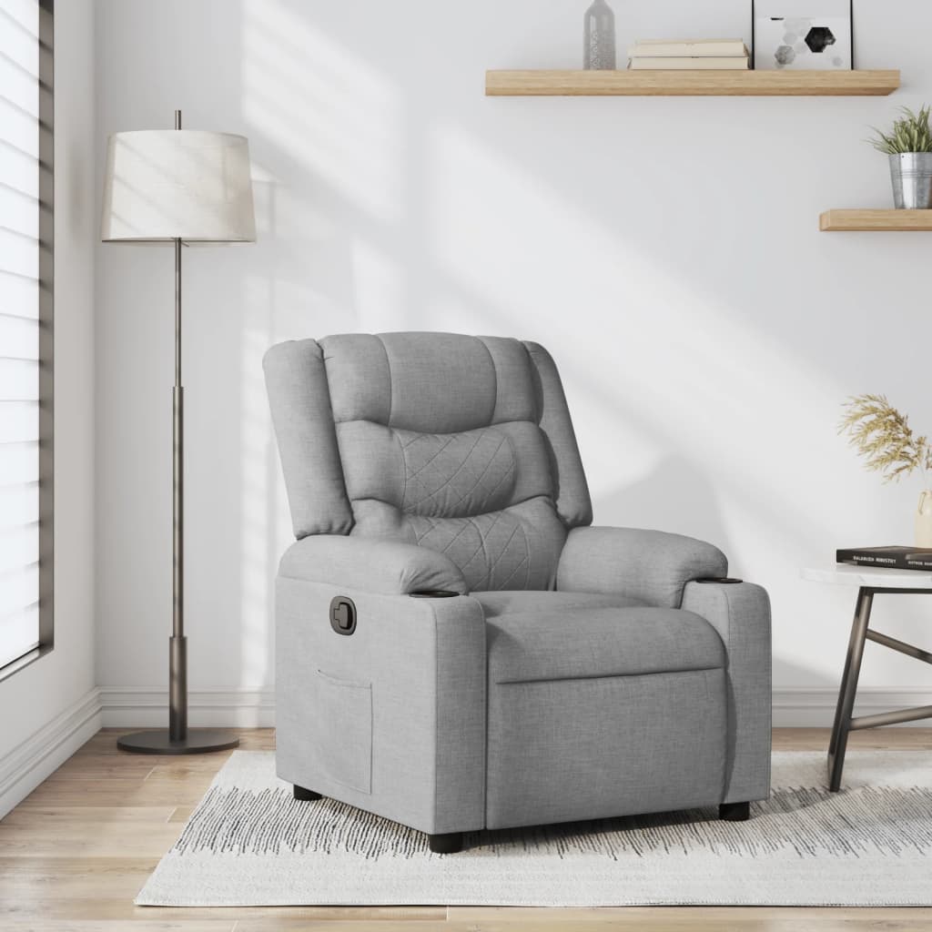 Poltrona Reclinabile in Tessuto Grigio Chiaro | homemem39