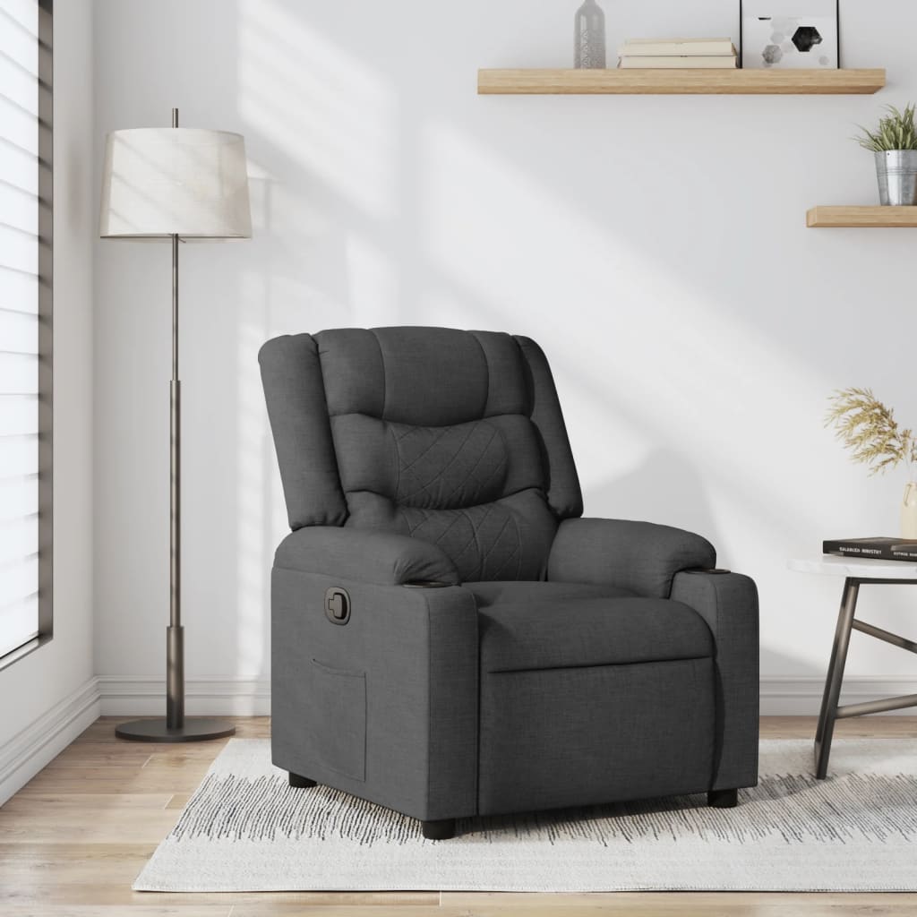 Poltrona Reclinabile in Tessuto Grigio Scuro | homemem39