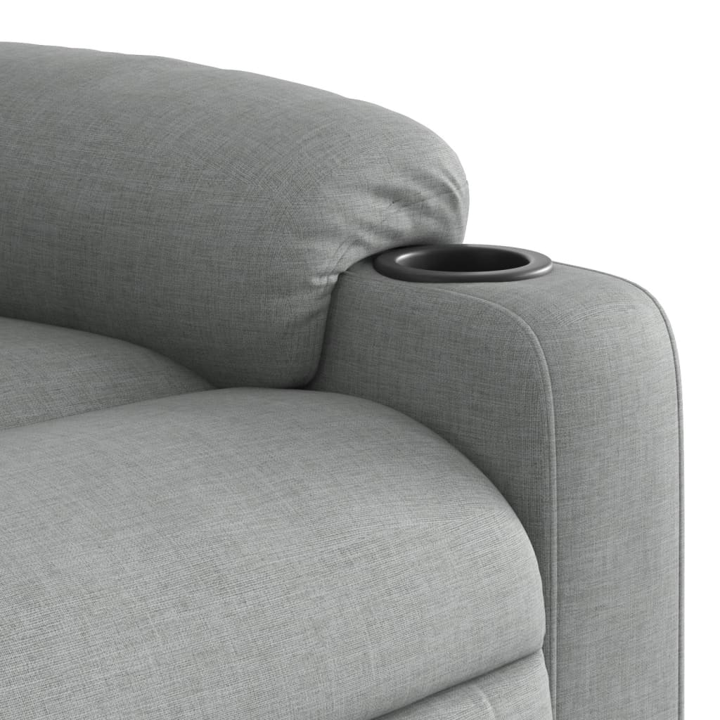 Poltrona Massaggiante Reclinabile Grigio Chiaro in Tessuto | homemem39