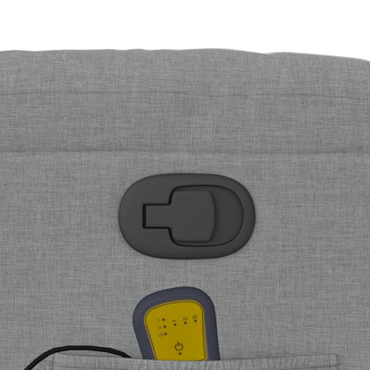 Poltrona Massaggiante Reclinabile Grigio Chiaro in Tessuto - homemem39