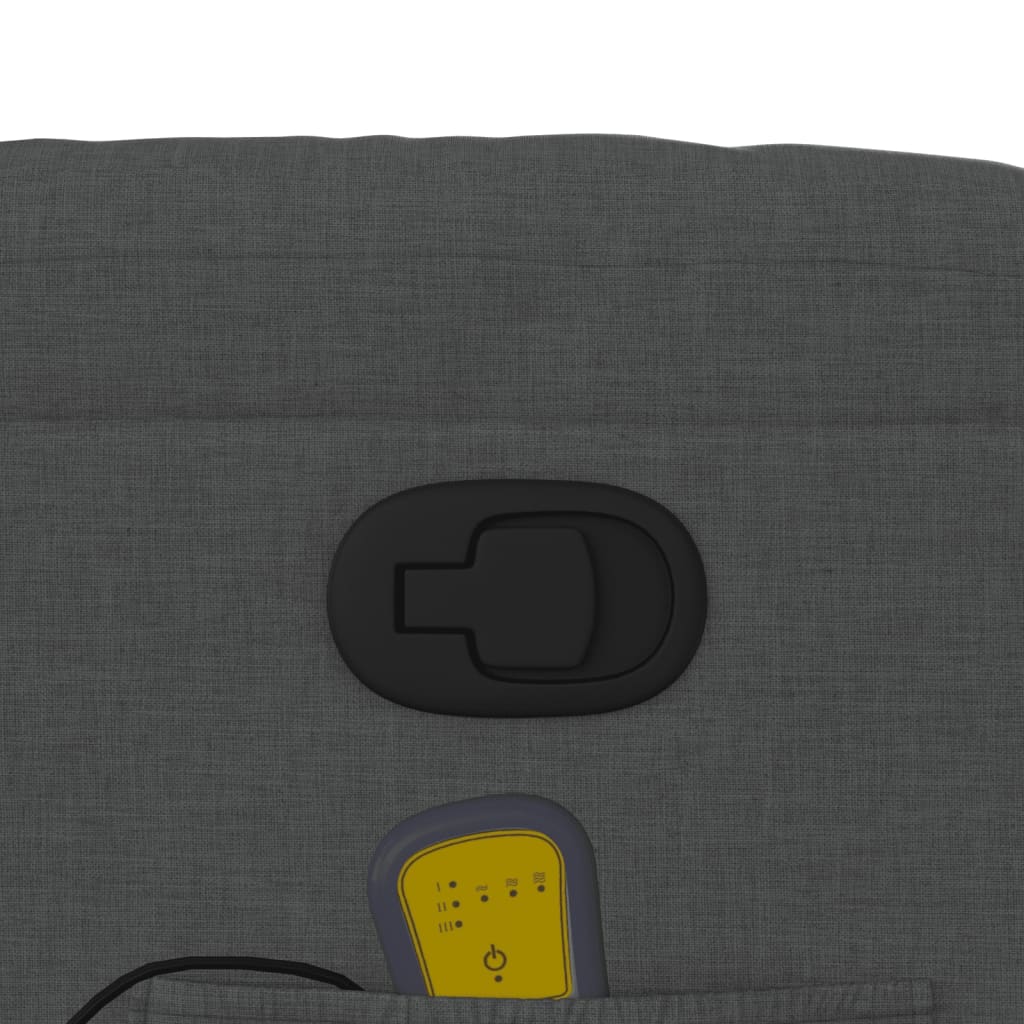 Poltrona Massaggiante Reclinabile Grigio Scuro in Tessuto - homemem39