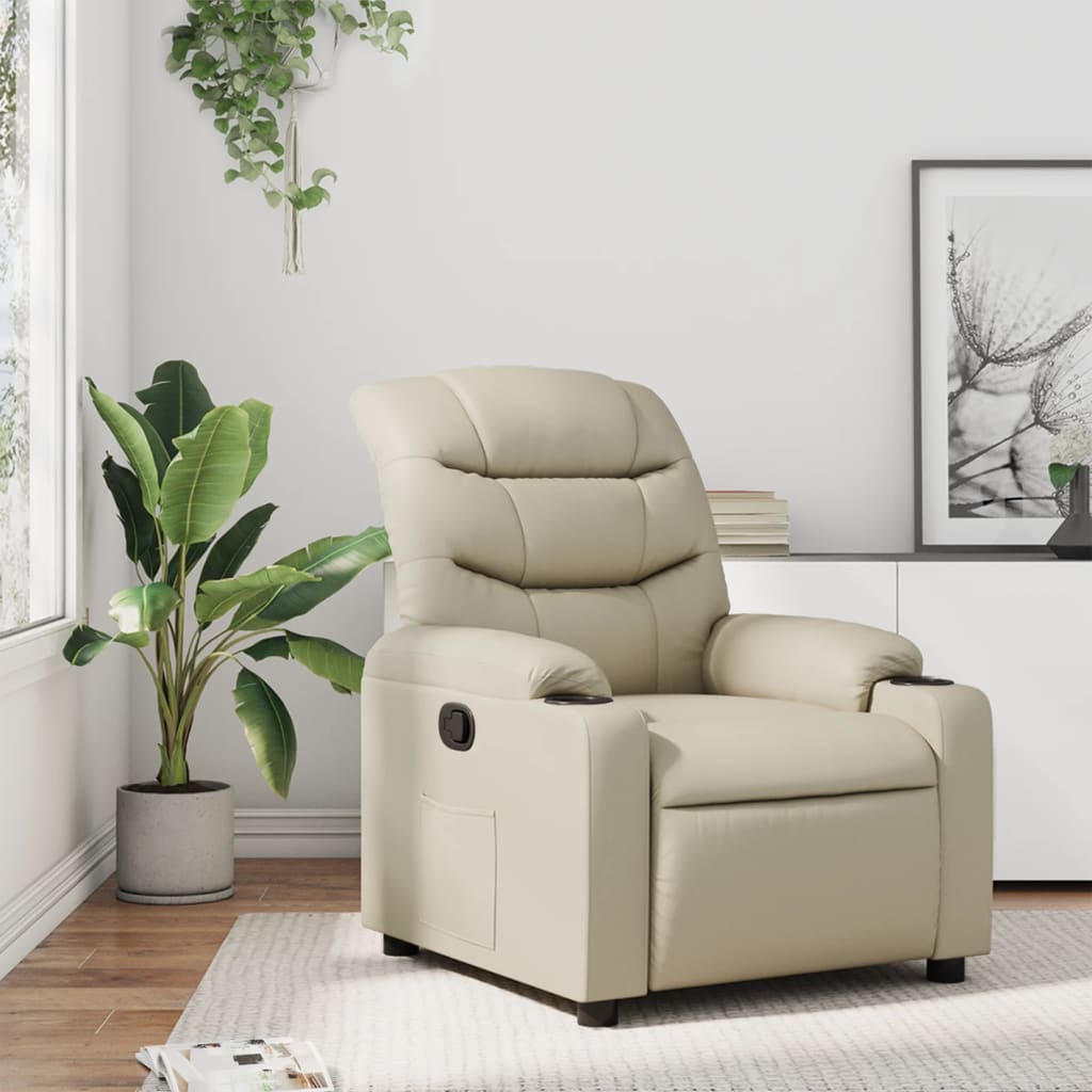 Poltrona Reclinabile Crema in Similpelle | homemem39