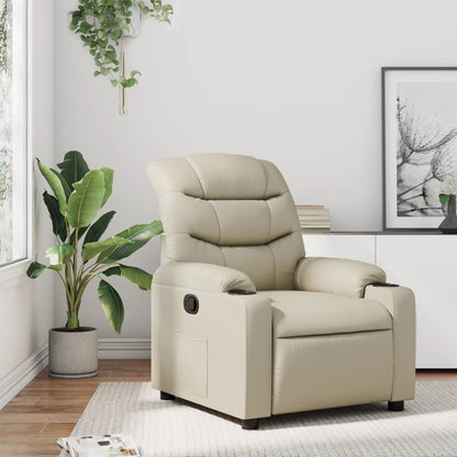 Poltrona Reclinabile Crema in Similpelle | homemem39