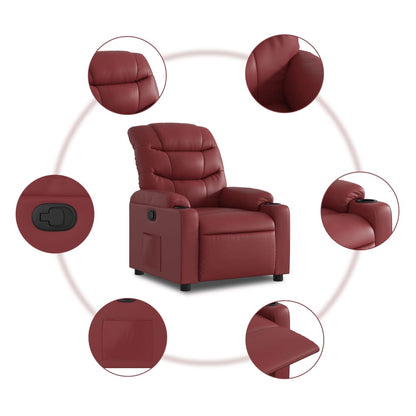 Poltrona Reclinabile Rosso Vino in Similpelle | homemem39