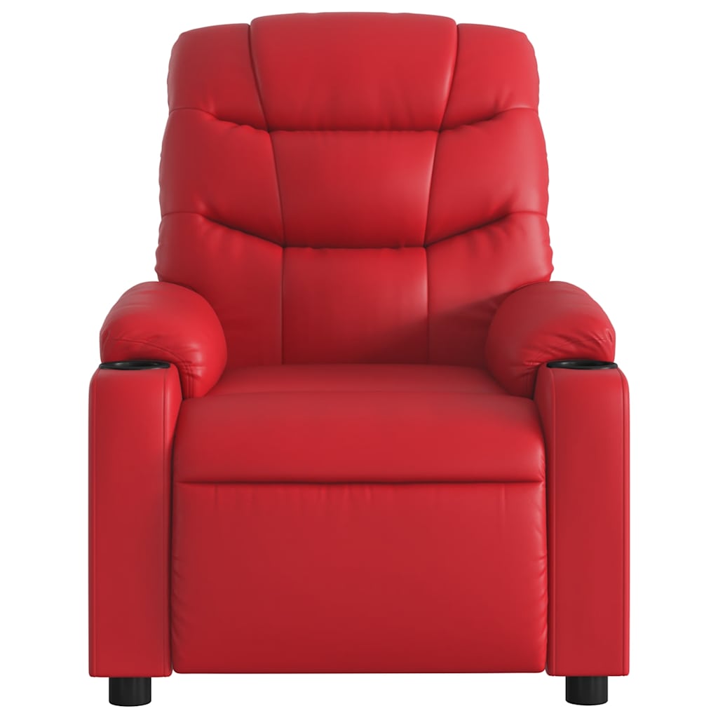 Poltrona Reclinabile Rossa in Similpelle