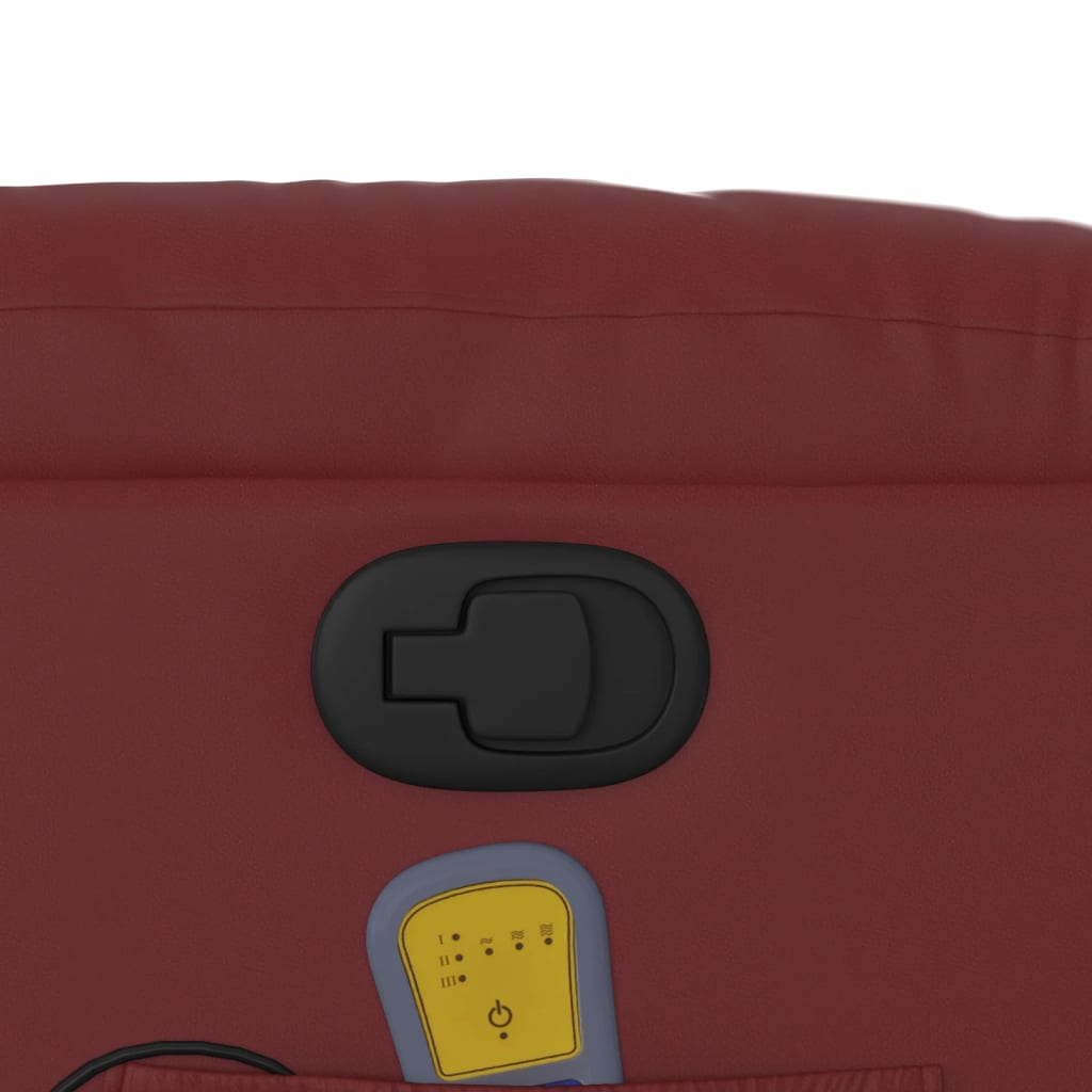 Poltrona Massaggiante Reclinabile Rosso vino in Similpelle - homemem39