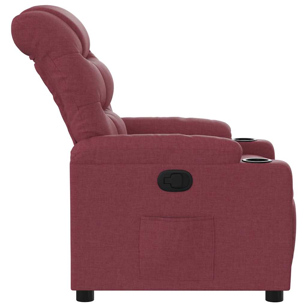 Poltrona Reclinabile in Tessuto Rosso Vino | homemem39