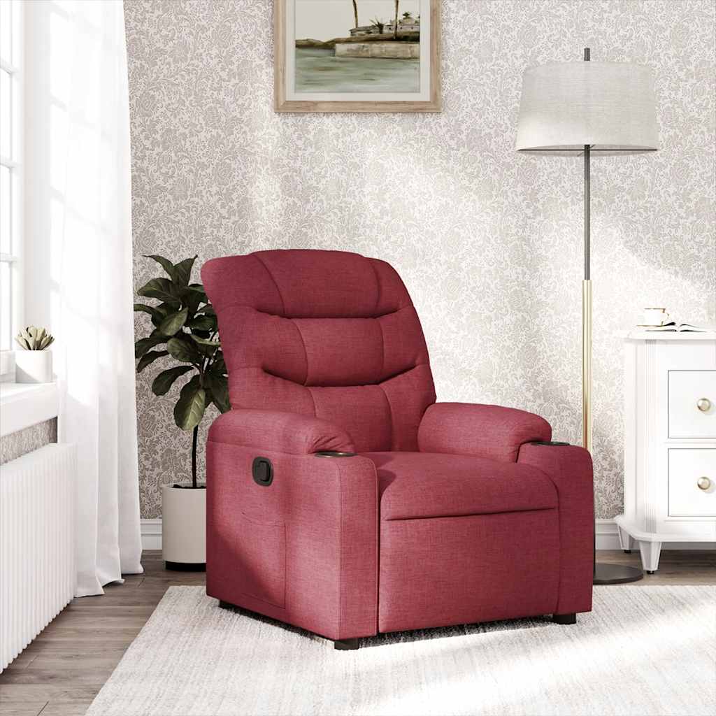 Poltrona Reclinabile in Tessuto Rosso Vino | homemem39