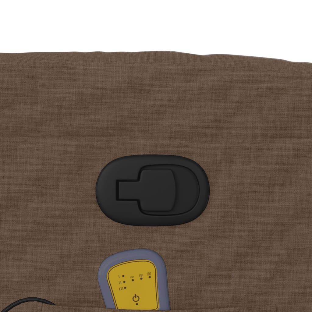 Poltrona Massaggiante Reclinabile Marrone in Tessuto - homemem39