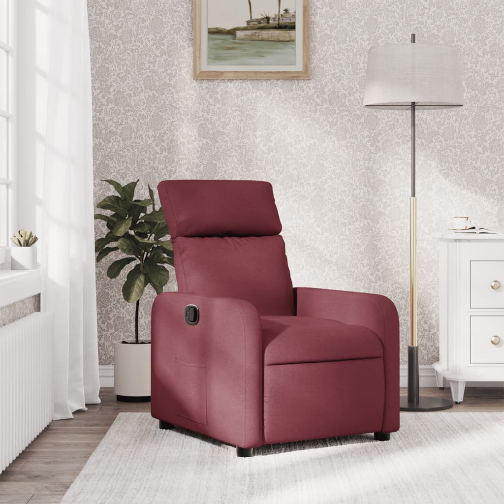 Poltrona Reclinabile in Tessuto Rosso Vino | homemem39