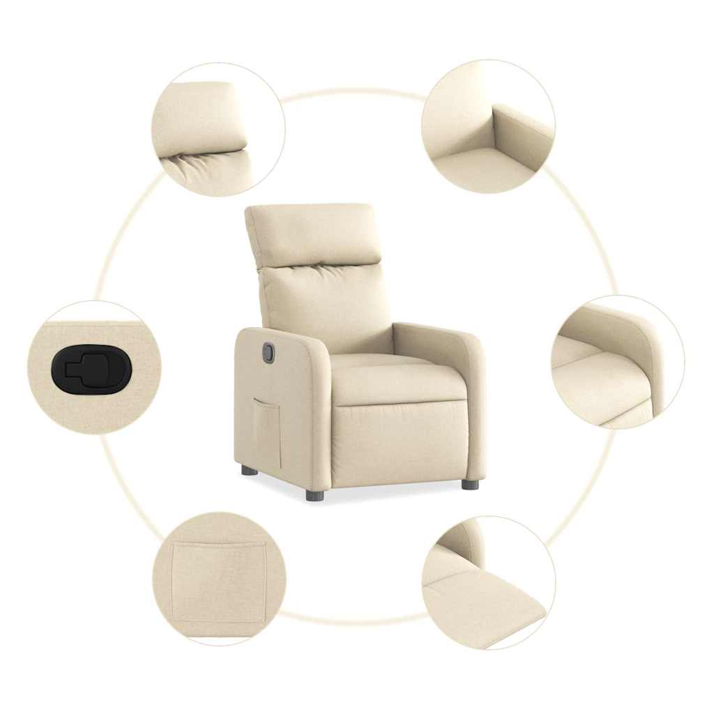 Poltrona Reclinabile in Tessuto Crema | homemem39