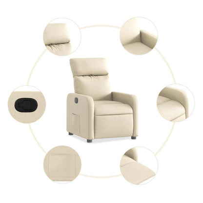 Poltrona Reclinabile in Tessuto Crema | homemem39
