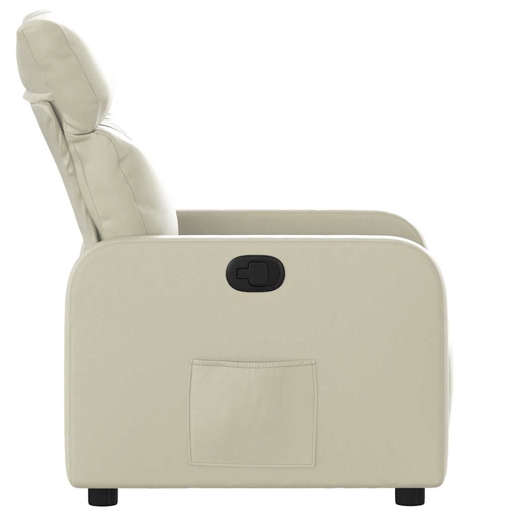 Poltrona Reclinabile Crema in Similpelle | homemem39