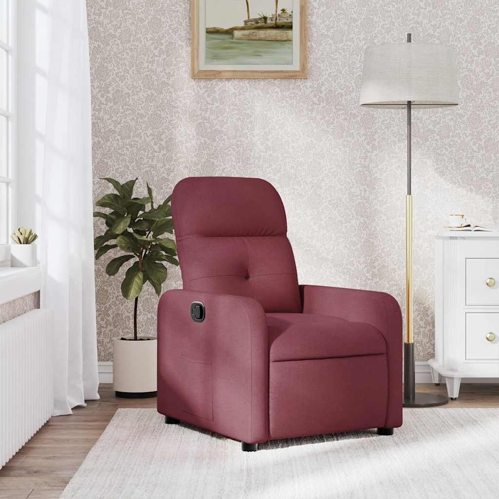 Poltrona Reclinabile in Tessuto Rosso Vino | homemem39