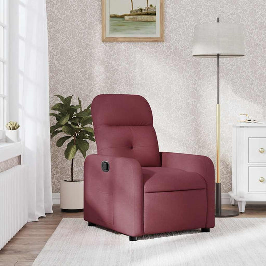 Poltrona Reclinabile in Tessuto Rosso Vino | homemem39