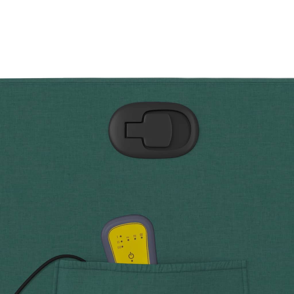 Poltrona Massaggiante Reclinabile Verde Scuro in Tessuto - homemem39