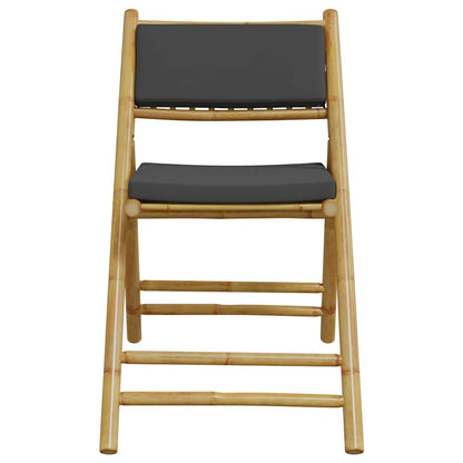 Set da Bistrot Pieghevole 3pz con Cuscini Grigio Scuro Bambù | homemem39