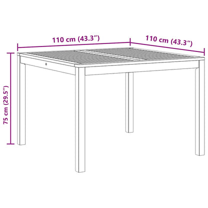 Tavolo da Pranzo da Giardino 110x110x75cm Legno Massello Acacia