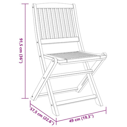Set da balcone 3 pz in Legno Massello di Acacia