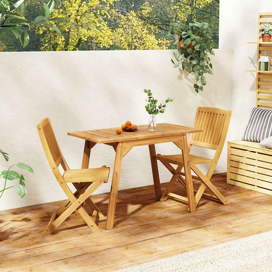 Set da balcone 3 pz in Legno Massello di Acacia
