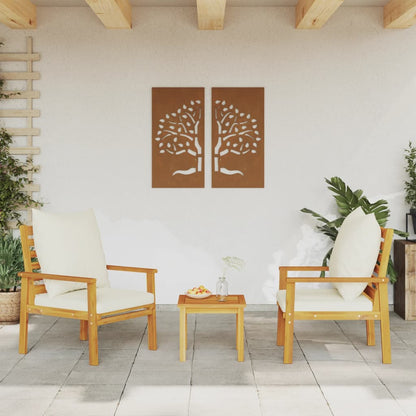 Poltrone da Giardino 2pz con Cuscino in Legno Massello Acacia - homemem39