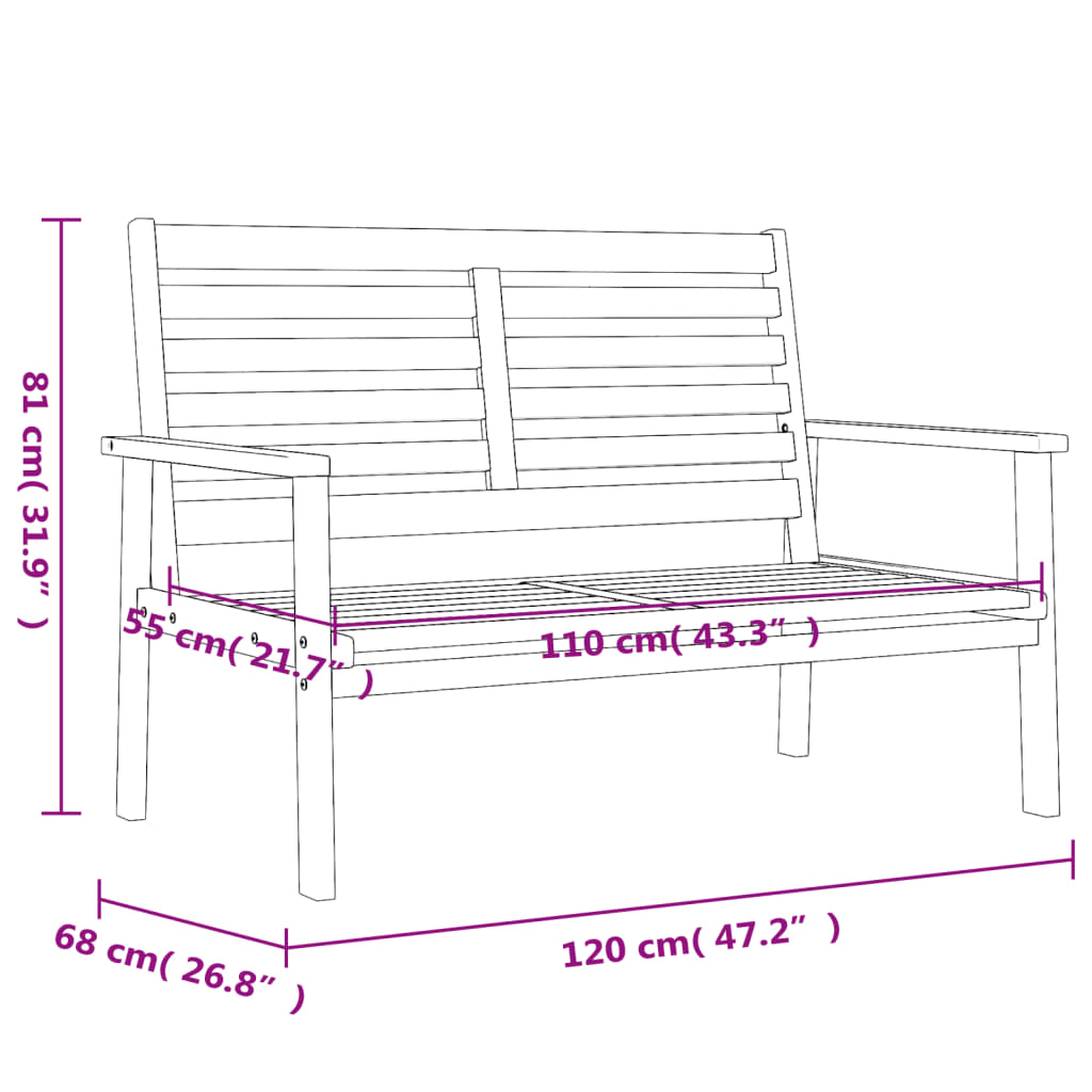 Set da Giardino in Legno Massello di Acacia - homemem39