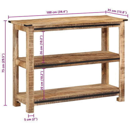 Tavolo Consolle 100x35x75 cm in Legno Massello di Mango