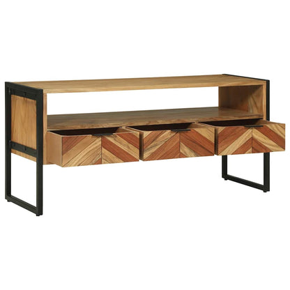 Mobile TV Marrone 100 x 35 x 50 cm Legno massello di acacia