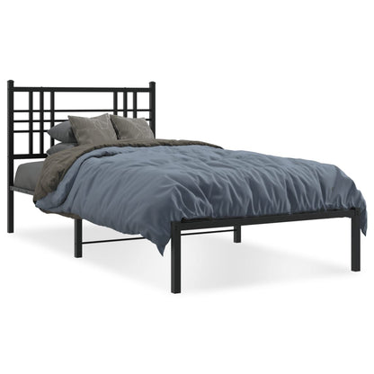 Giroletto con Testiera in Metallo Nero 100x190 cm | homemem39