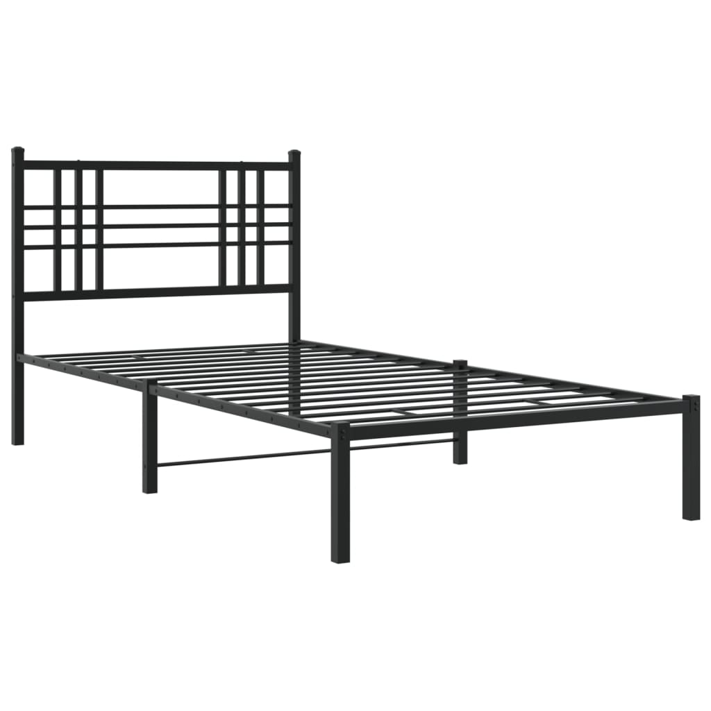 Giroletto con Testiera in Metallo Nero 100x190 cm | homemem39