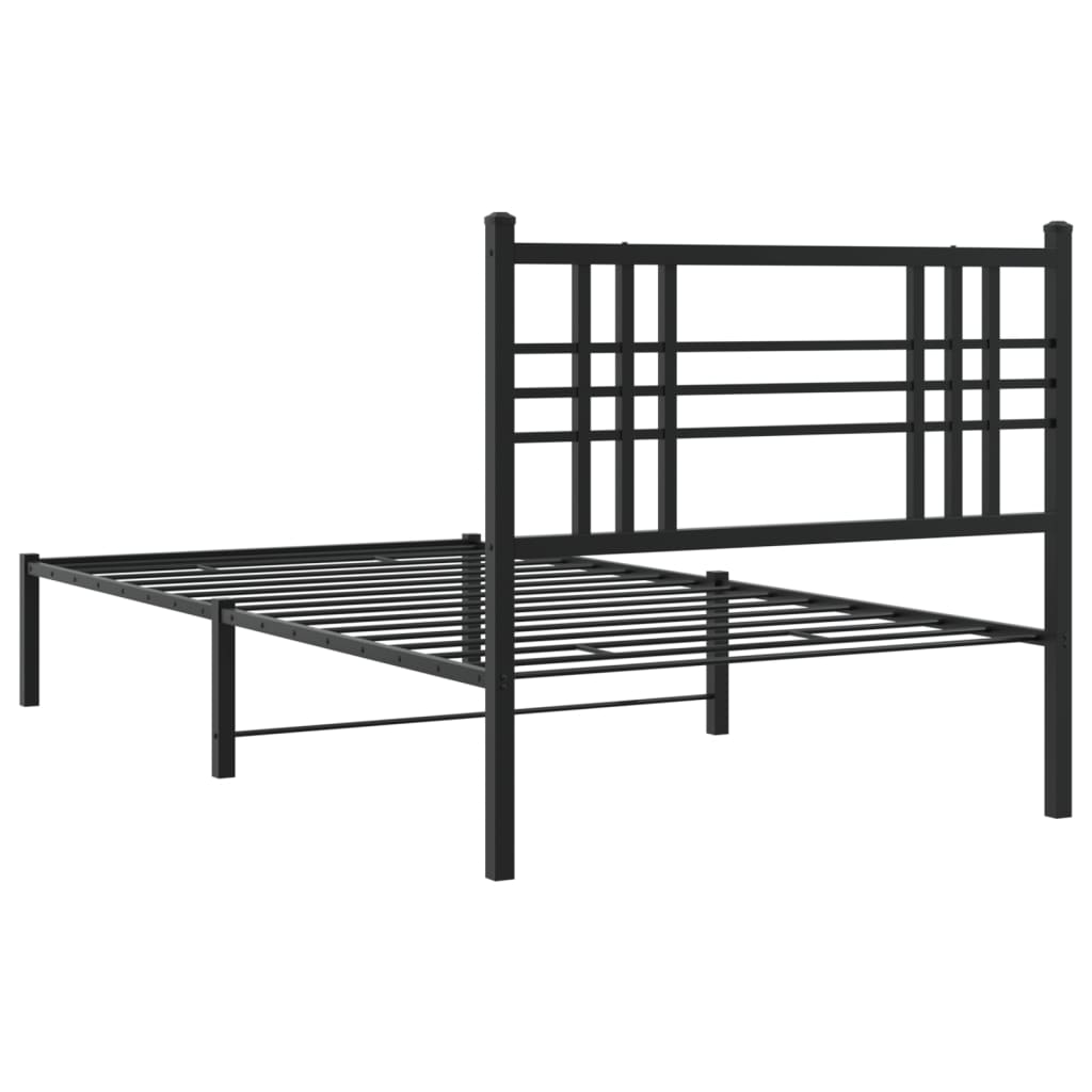 Giroletto con Testiera in Metallo Nero 100x190 cm | homemem39