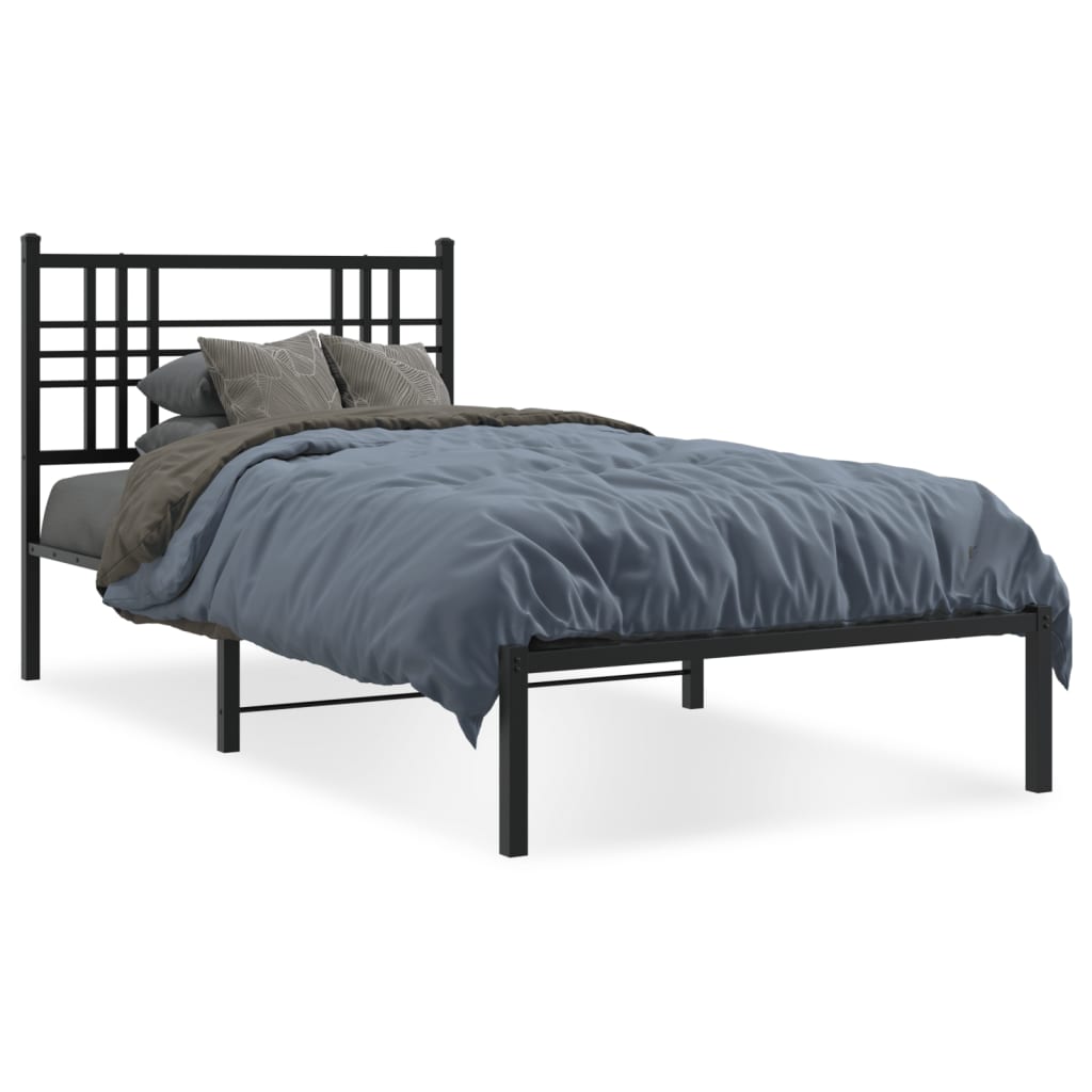 Giroletto con Testiera Metallo Nero 100x200 cm | homemem39