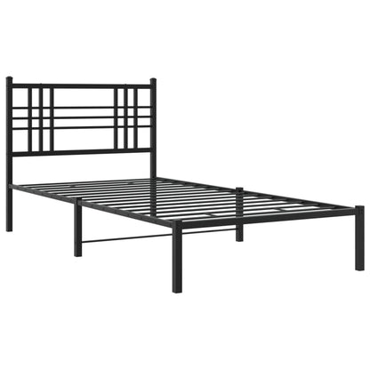 Giroletto con Testiera Metallo Nero 100x200 cm | homemem39