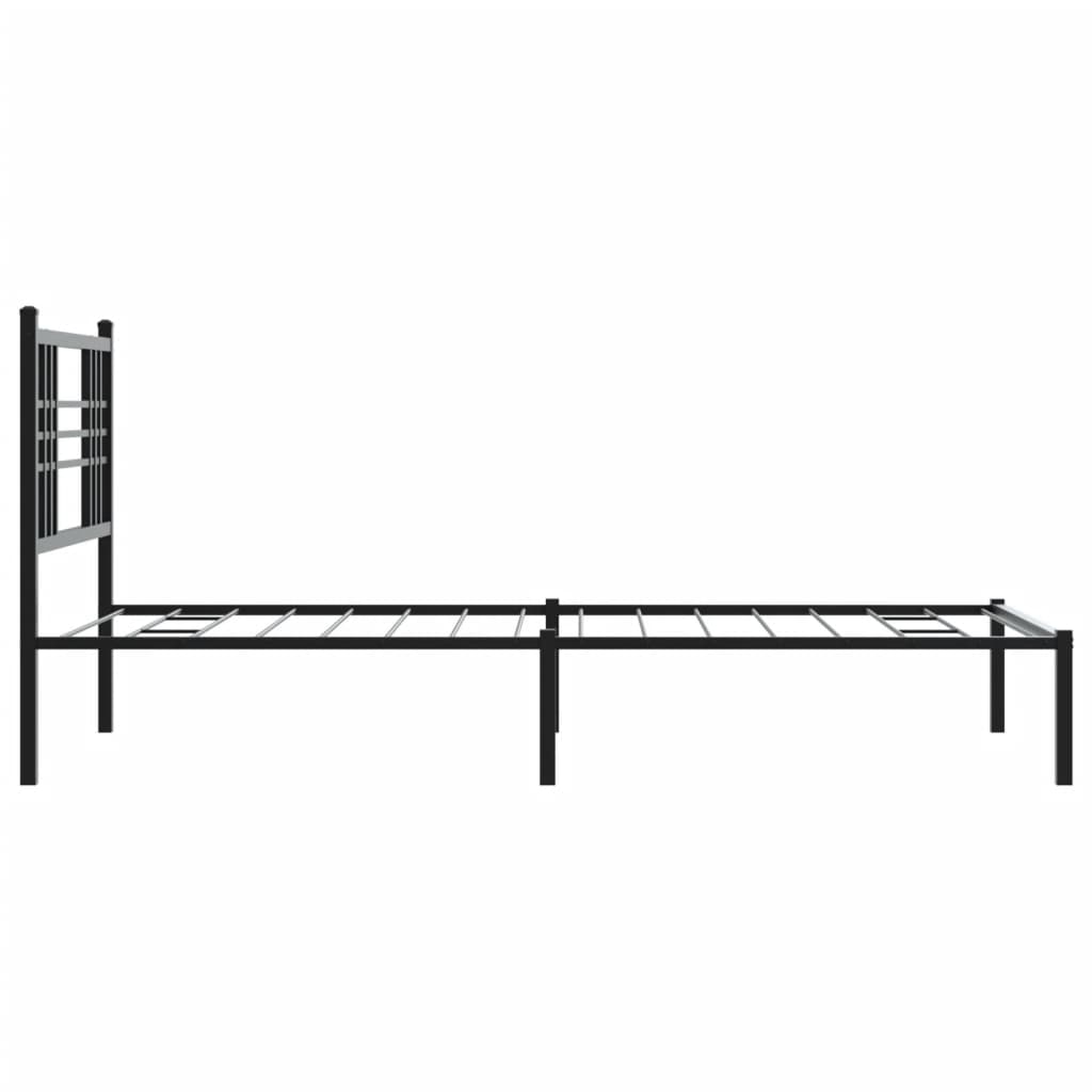 Giroletto con Testiera Metallo Nero 100x200 cm | homemem39