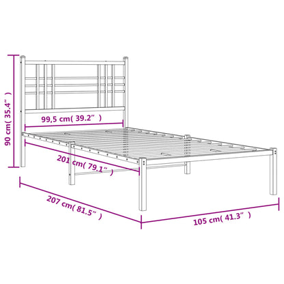 Giroletto con Testiera Metallo Nero 100x200 cm | homemem39
