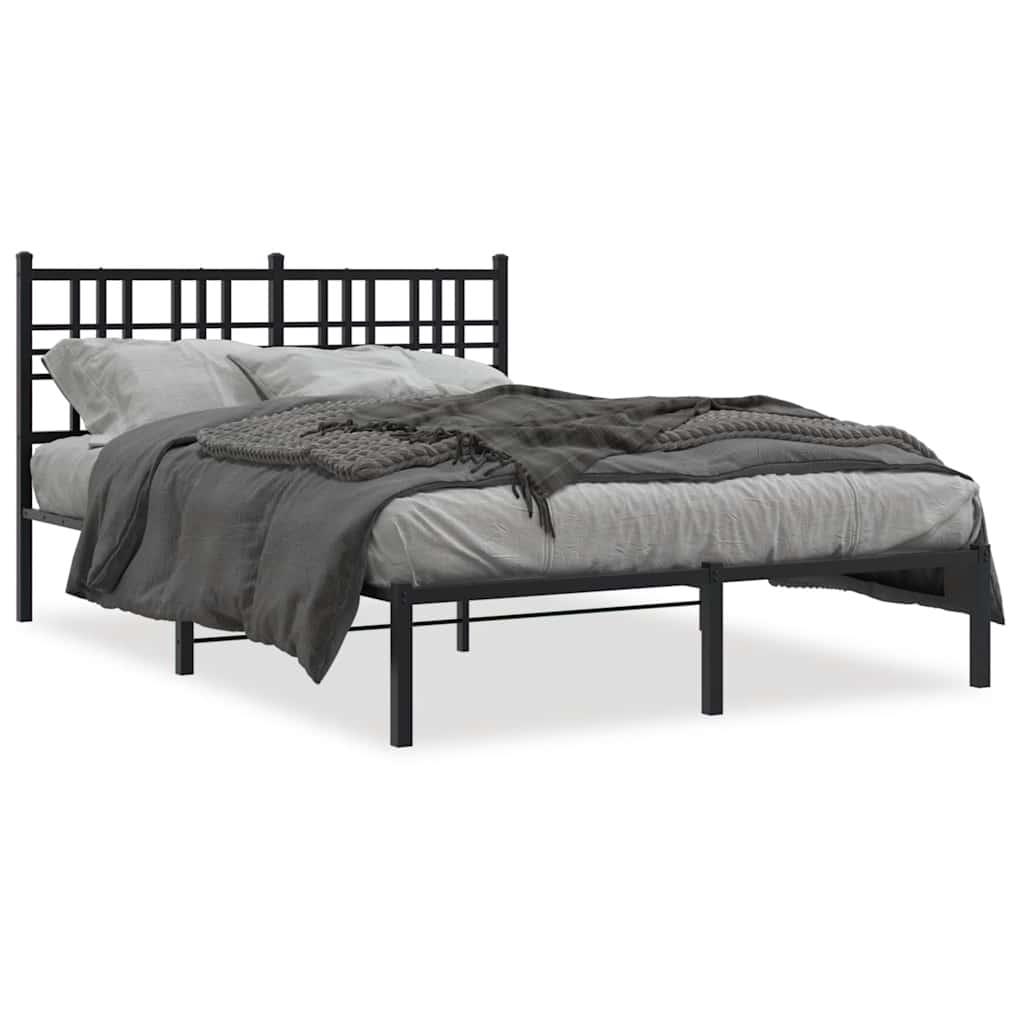Giroletto con Testiera in Metallo Nero 120x200 cm | homemem39