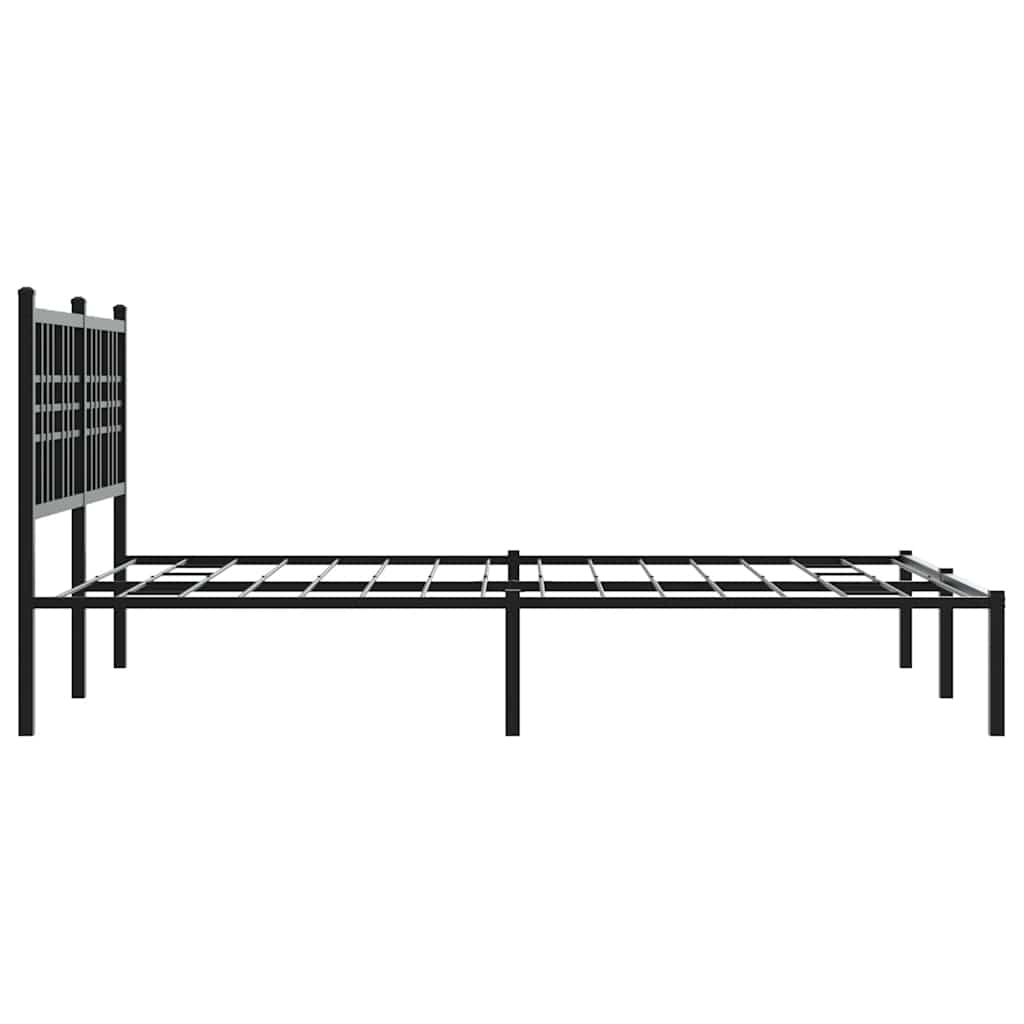 Giroletto con Testiera in Metallo Nero 120x200 cm | homemem39