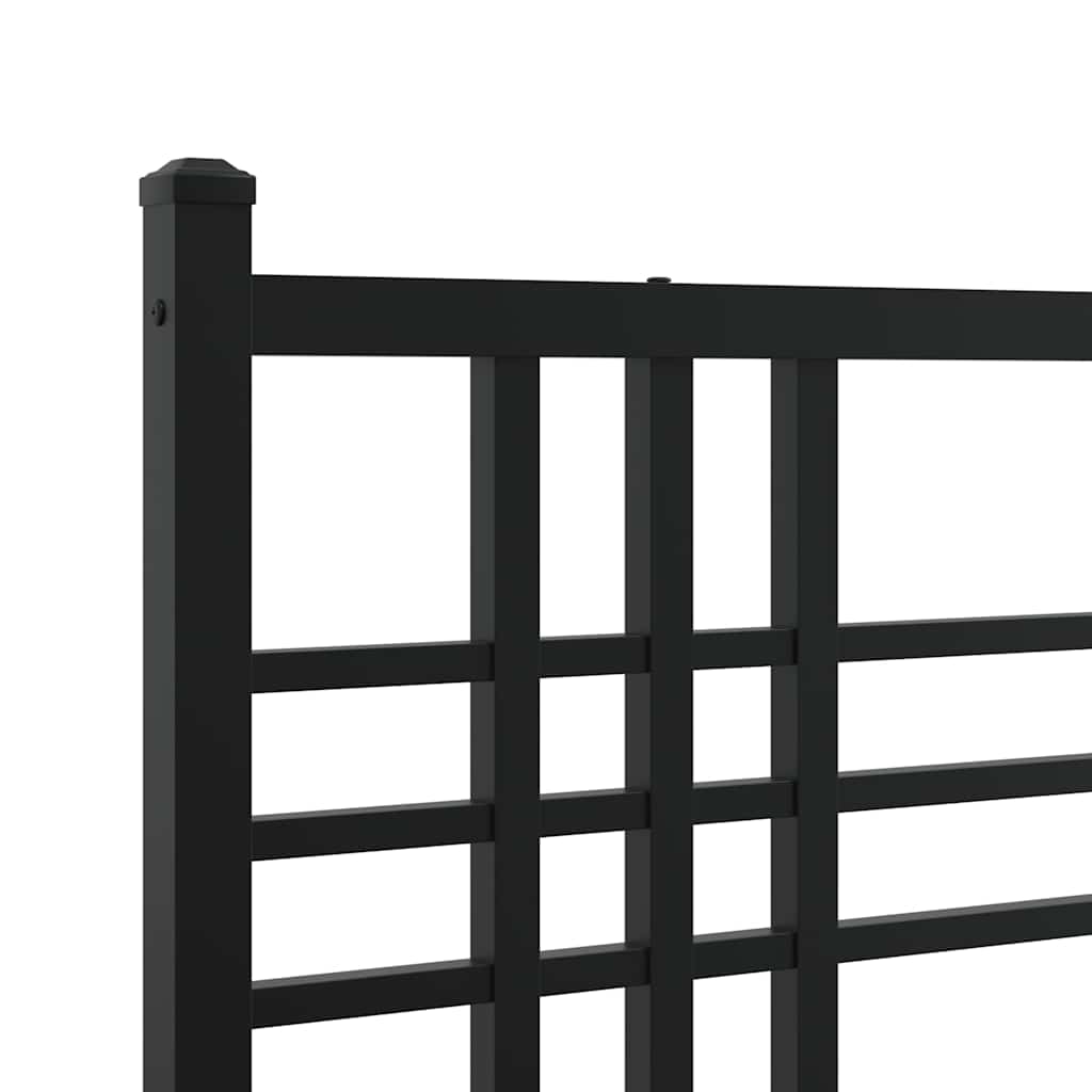 Giroletto con Testiera in Metallo Nero 120x200 cm | homemem39