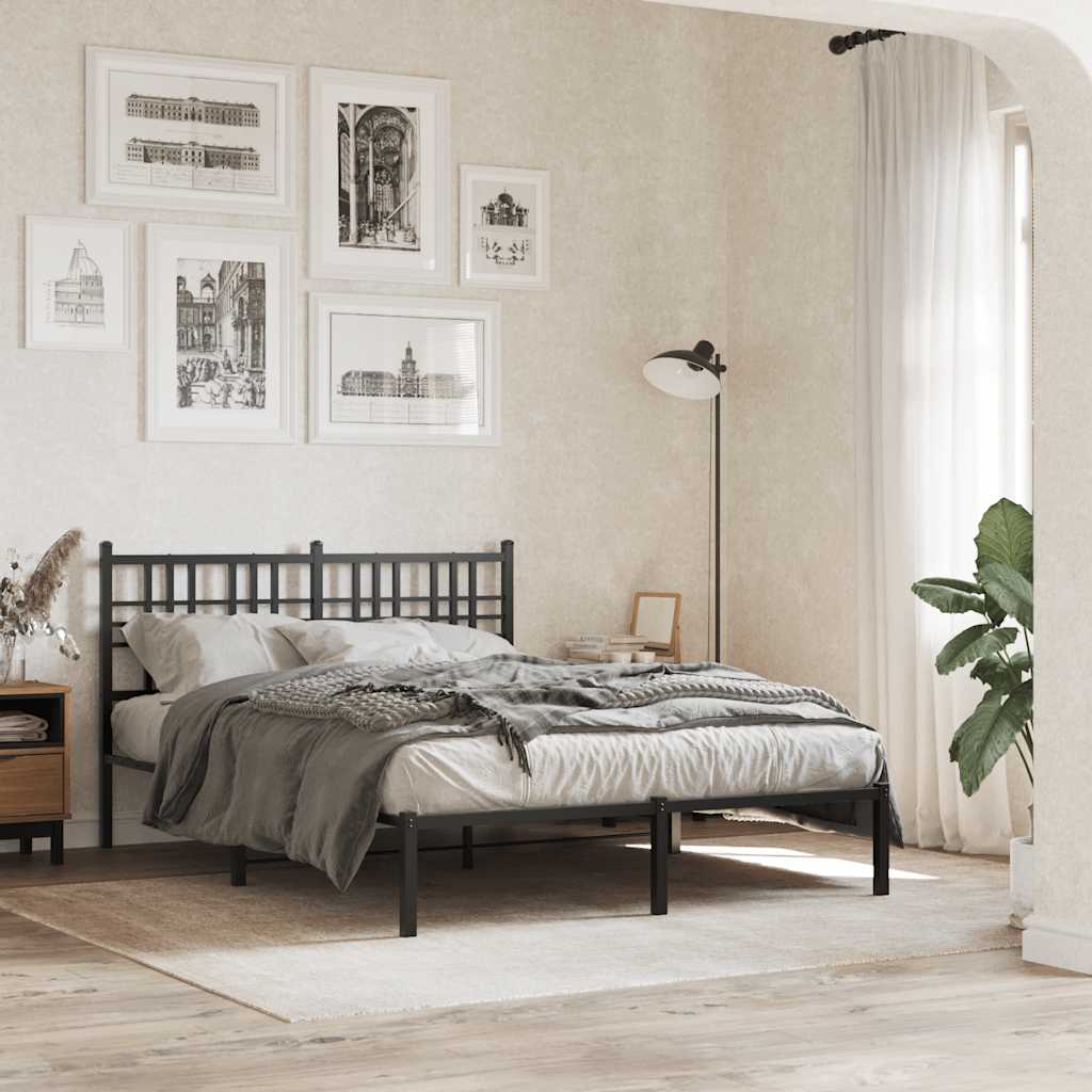 Giroletto con Testiera in Metallo Nero 120x200 cm | homemem39