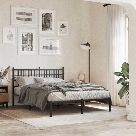 Giroletto con Testiera in Metallo Nero 120x200 cm | homemem39