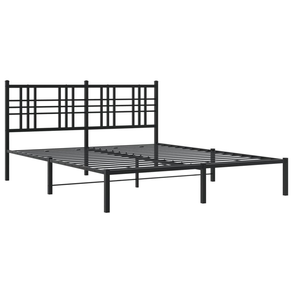 Giroletto con Testiera in Metallo Nero 150x200 cm | homemem39