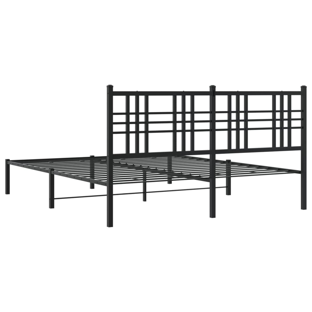 Giroletto con Testiera in Metallo Nero 150x200 cm | homemem39